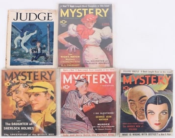 ANTIQUE MYSTERY MAGAZINES JUDGE ILLUSTRATED DETECT