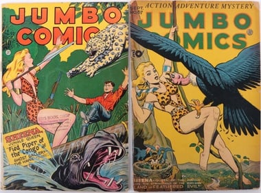 JUMBO COMICS #67 & #92 GOLDEN AGE COMIC BOOKS