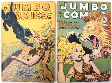 JUMBO COMICS #104 & #114 GOLDEN AGE COMIC BOOKS