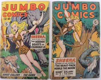 JUMBO COMICS #120 & #124 GOLDEN AGE COMIC BOOKS