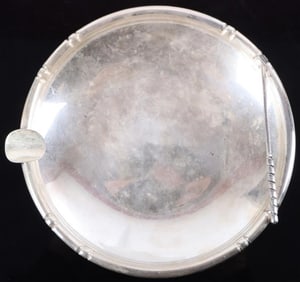 B & M STERLING SILVER BAMBOO PATTERN ASH TRAY