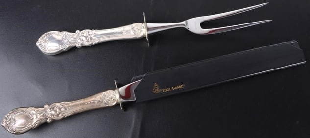 FRANCIS I REED & BARTON 0.925 SILVER CARVING SET