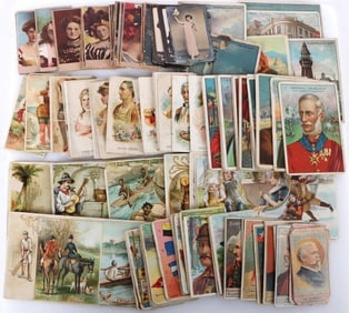 LARGE LOT OF ANTIQUE TRAVEL TOBACCO CARDS (92)