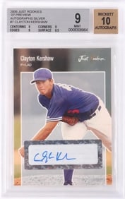 2006 JUST ROOKIES #7 CLAYTON KERSHAW SIGNED 9 MT