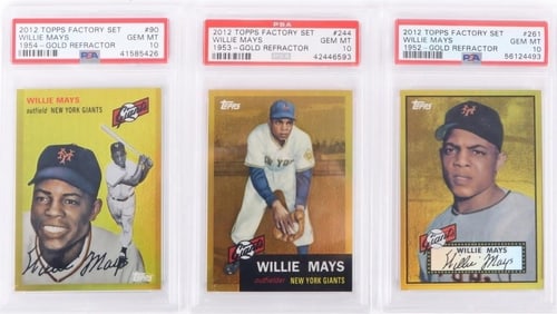 2012 TOPPS FACTORY SET WILLIE MAYS GOLD CARDS PSA