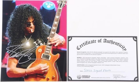SIGNED SLASH PHOTOGRAPH GUNS N ROSES W/ COA