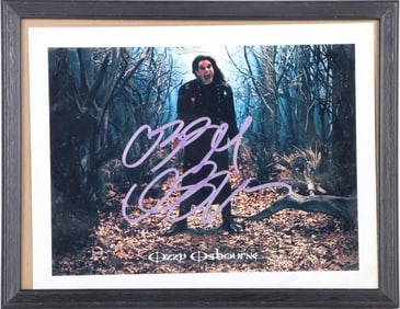 SIGNED OZZY OSBOURNE & FRAMED PHOTOGRAPH
