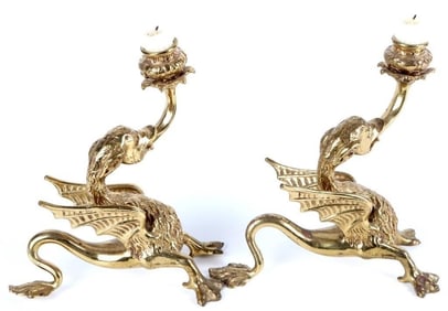 VINTAGE TIFFANY & CO. GRIFFIN CANDLESTICK HOLDERS