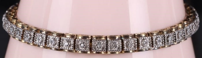 0.4 CTW 40 DIAMOND10K GOLD OVER STERLING BRACELET
