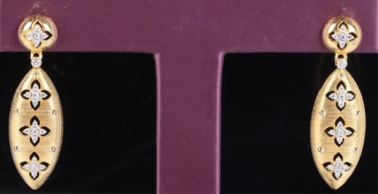 GOLD-TONED STERLING LADIES MOISSANITE EARRINGS