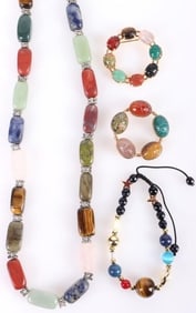 STUNNING MULTI GEMSTONE JEWELRY LOT OF 4