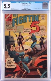 FIGHTIN' FIVE #40 CGC 5.5 1ST APP. PEACEMAKER