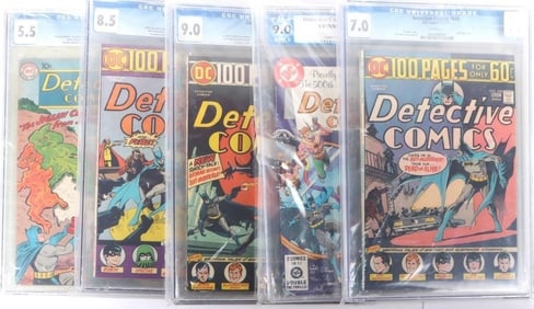 DETECTIVE COMICS CGC & PGX GRADED LOT OF FIVE