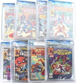 AMAZING SPIDER MAN EARLY 80'S CGC/PGX LOT OF EIGHT