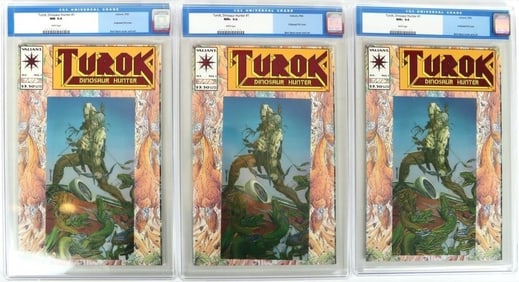 3 COPIES VALIANT TUROK #1 CGC 9.4-9.6 OLD LABEL