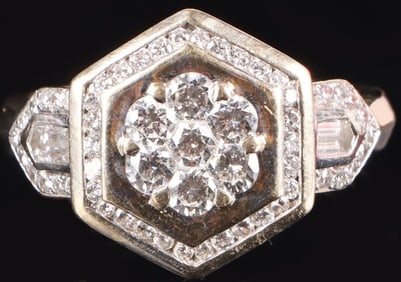 18K WHITE GOLD DIAMOND CLUSTER RING BY ALITO