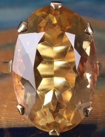 14K YELLOW GOLD FILIGREE CITRINE LADIES RING