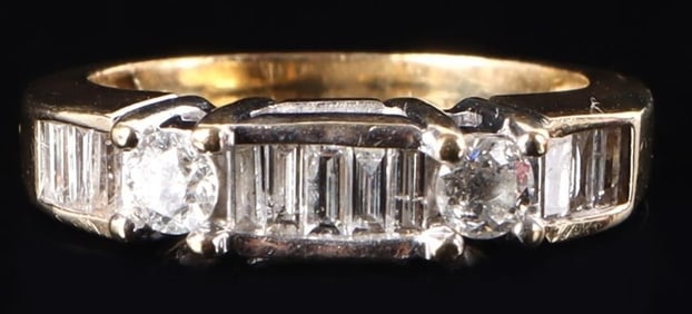 14K YELLOW GOLD NATURAL DIAMOND LADIES RING