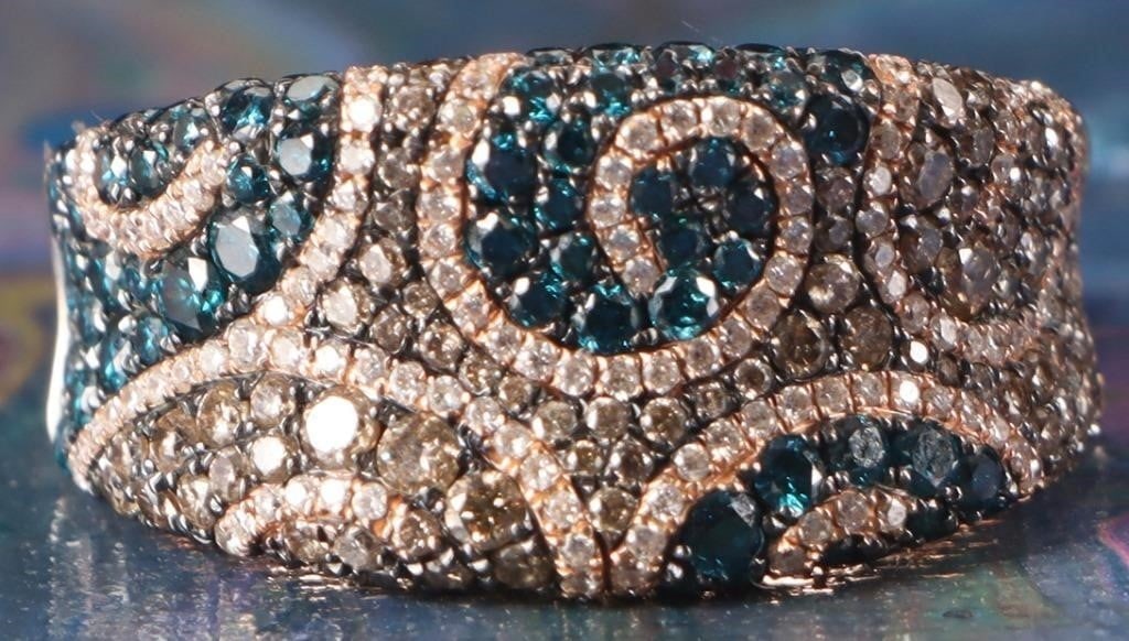 ORNATE 14K YELLOW GOLD LADIES RING W/ 300 DIAMONDS (1 of 4)