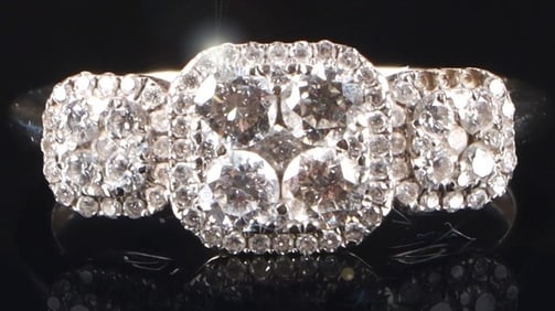 14K WHITE GOLD NATURAL DIAMOND LADIES RING