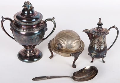 ANTIQUE SILVER DISHWARE FLATWARE RAIMOND FB ROGERS