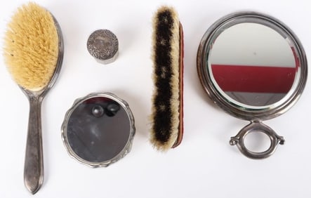STERLING & PLATED SILVER VINTAGE VANITY PIECES