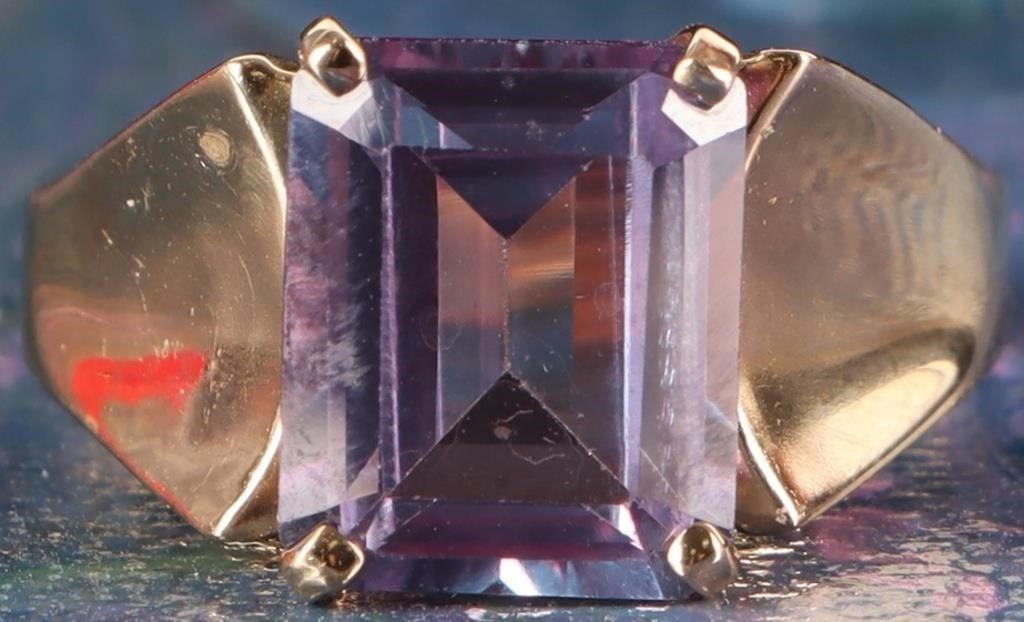 3.5CT BICOLOR SAPPHIRE 10K YELLOW GOLD LADIES RING (1 of 4)