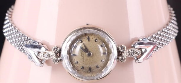 14K WHITE GOLD G. PERREGAUX DIAMOND LADIES WATCH