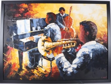 JAZZ BAND IMPRESSIONIST PAINTING AFTER M CALVET