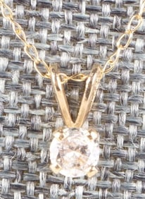 14K YELLOW GOLD NATURAL DIAMOND LADIES NECKLACE