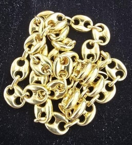 10K YELLOW GOLD GUCCI HOLLOW LINK NECKLACE