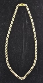 10K YELLOW GOLD DIAMOND CUT CHAIN NECKLACE