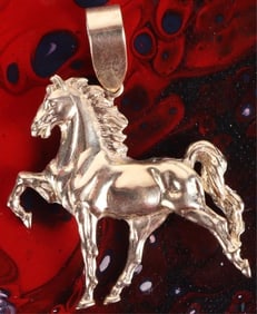 14K YELLOW GOLD HORSE UNISEX PENDANT