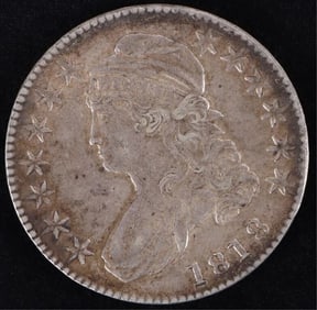 1818 P CAPPED BUST 89% SILVER HALF DOLLAR XF O-108