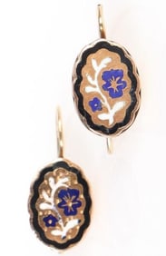 14K YELLOW GOLD FLORAL LADIES EARRINGS
