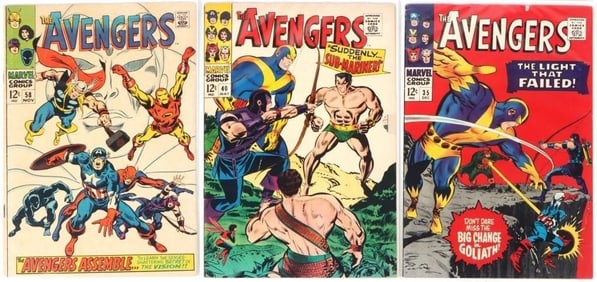 AVENGERS SILVER AGE # 35, 40, 58 VISION WEEPS