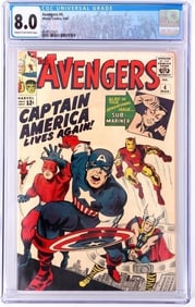 AVENGERS #4 CGC 8.0 CAPTAIN AMERICA JOINS AVENGERS
