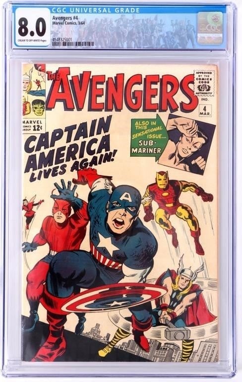 AVENGERS #4 CGC 8.0 CAPTAIN AMERICA JOINS AVENGERS (1 of 4)
