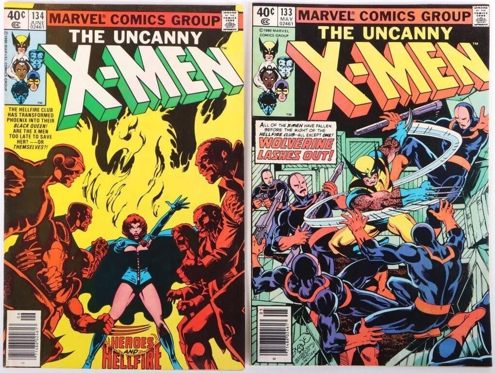 THE UNCANNY X-MEN #133 & #134 KEY COMIC BOOKS: The Uncanny X-Men #133 (The Dark Phoenix Saga Part 5) and #134 9The Dark Phoenix Saga Part 6Jean Grey becomes the Dark Phoenix) Key comic books.Condition: Higher grade, see images. Comic books Marvel