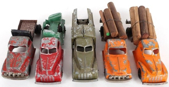 VINTAGE HUBLEY KIDDIE TOY MIXED LOT OF 5 TRUCKS