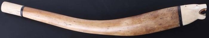 17' OOSIK WALRUS BACULUM INUIT W/ POLAR BEAR CAP