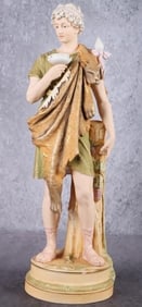 ROYAL DUX NEOCLASSICAL MAN W/GOBLET FIGURINE