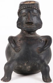 PRE-COLUMBIAN NAYARIT SEATED FIGURINE VASE