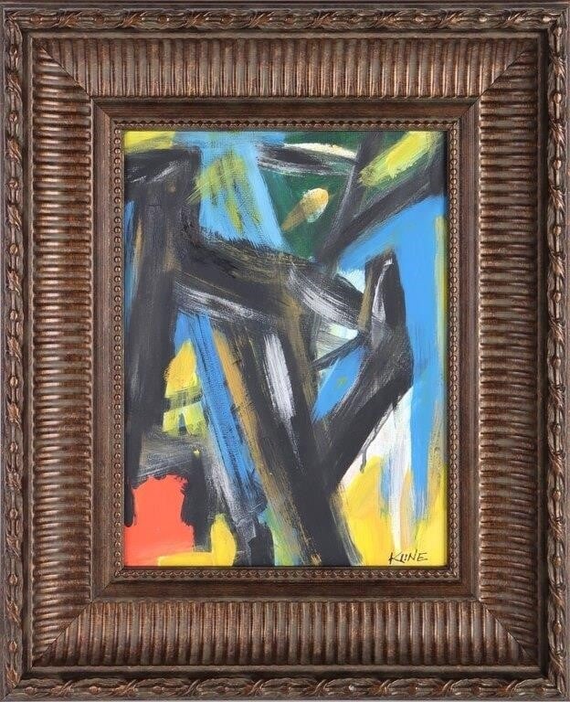FRANZ KLINE ORIGINAL ABSTRACT PAINTING AFTER: Franz Kline (1910-1962, American) original acrylic abstract portrait painting in the manner of. This is an original acrylic painting created by an unknown artist in the same style and technique as Kli