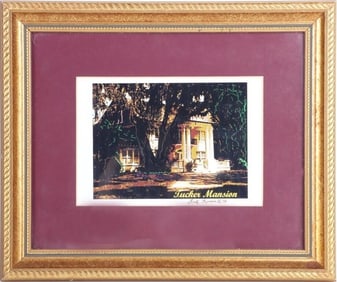 F. KIRSCH SIGNED PHOTO OF TUCKER MANSION FRAMED