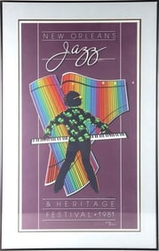 1981 NO JAZZ & HERITAGE FESTIVAL K.N MARTIN POSTER