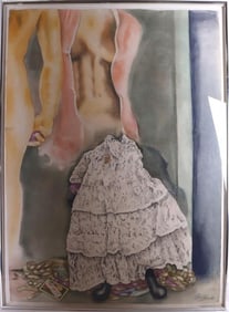 E. LAURA 1986 WATERCOLOR DEPICTING A WOMAN'S BODY