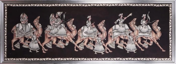 72 X 24' RAJASTHAN INDIA ART TAPESTRY W/ CAMELS