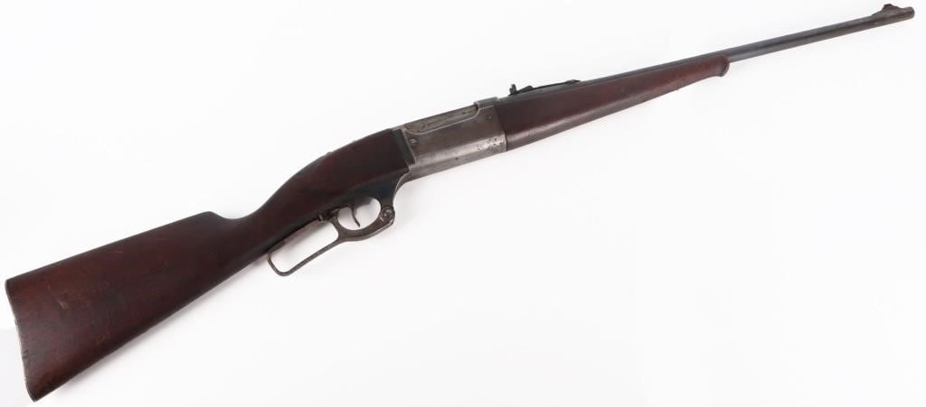SAVAGE 99 CARBINE .30-30 CALIBER RIFLE: Savage Corporation model 99 carbine .30-30 caliber lever action rifle. Serial no. 338171. 7.0 lbs. Fine quality, the bluing has faded somewhat. The piece appears to be functional, as the lever, spring