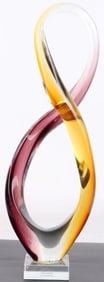 MURANO ART GLASS TWISTED INFINITY SCULPTURE